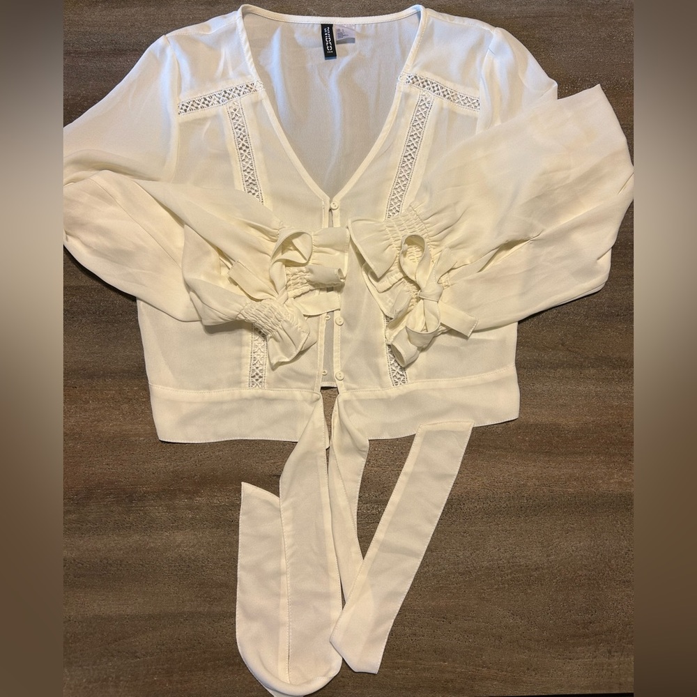 Cream blouse top